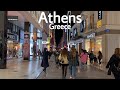 Athens Greece Walking in Ermou Syntagma and Monastiraki Square 4K 2021