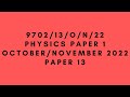 As level physics 9702 paper 1  octobernovember 2022  paper 13  970213on22  solved