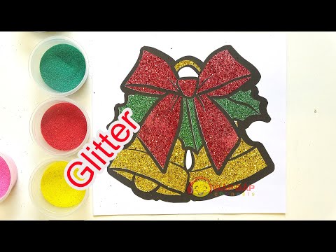 Tô màu kim tuyến cho chuông giáng sinh - Glitter christmas bells
