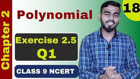 Class 9 Maths Chapter 2 | Exercise 2.5  Q1 | Polynomial | NCERT | Class 9 Maths | Ex 2.5 q 1 class 9