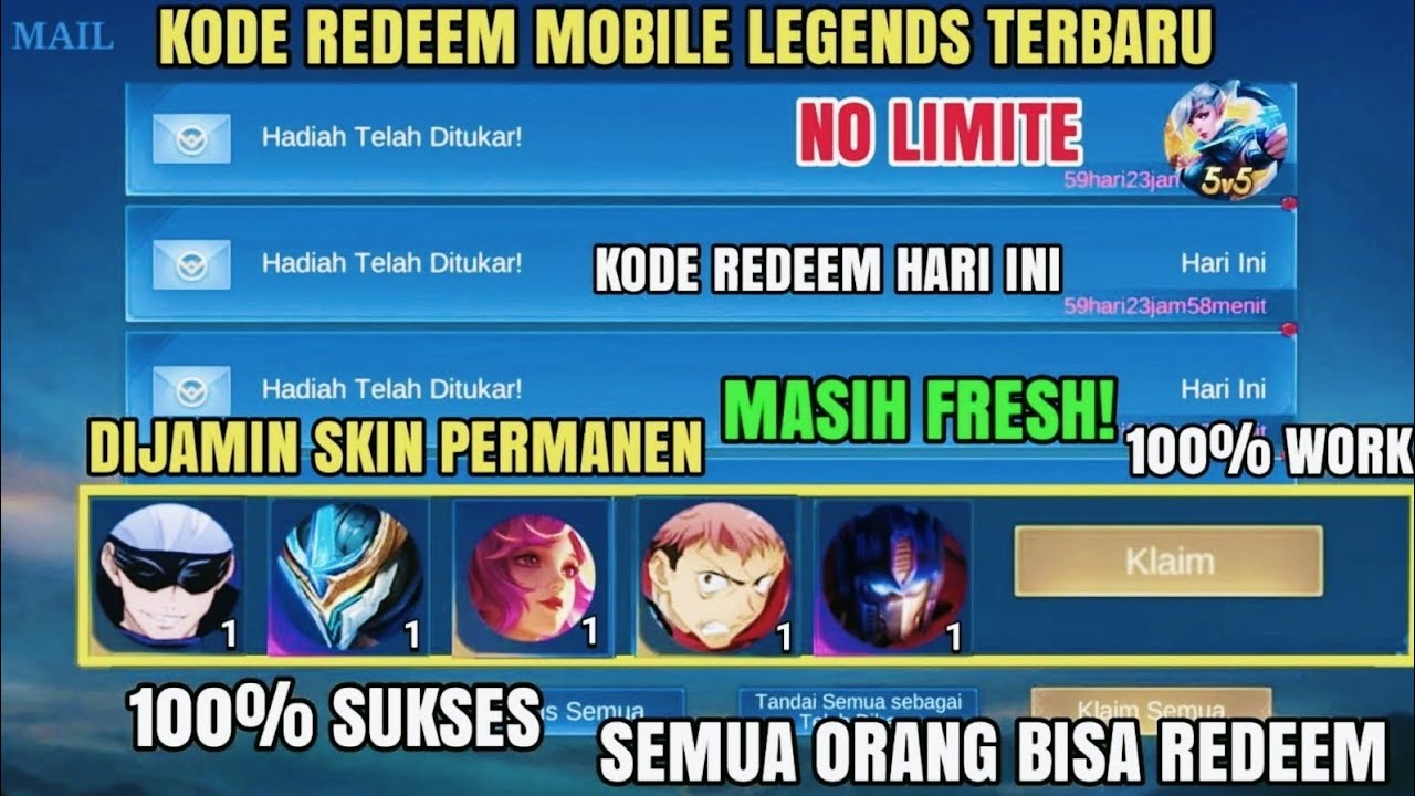 BURUAN CUY! KODE REDEEM ML KODE REDEEM MOBILE LEGENDS TERBARU HARI INI ...