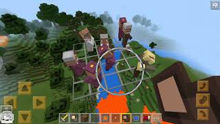 Zombies Attacked The Villagers In The Sky And Falls Into The Lava In Minecraft
