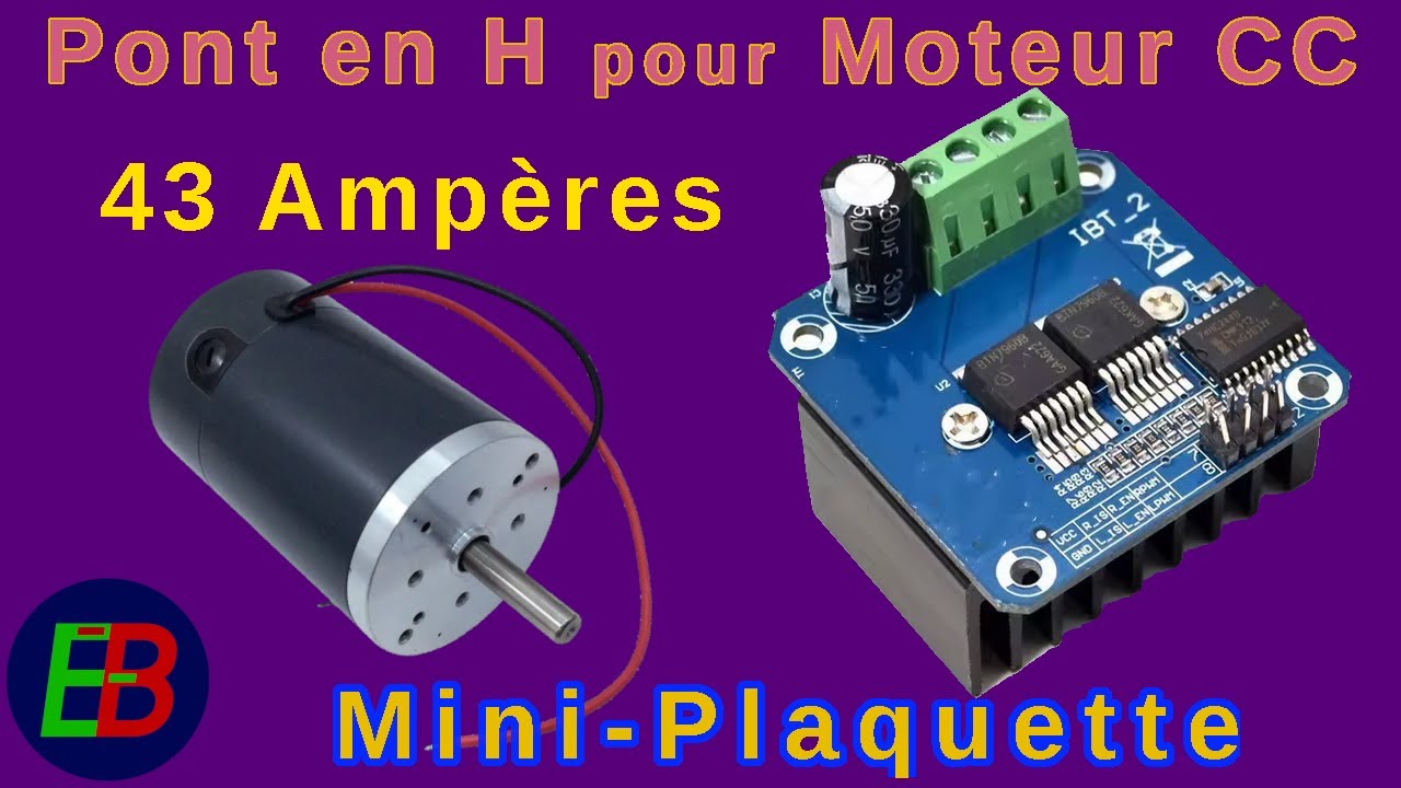 EB_#655 Mini-plaquette - Pont en H à Puces BTS7960 pour Moteur CC