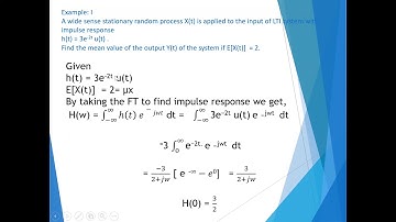 Transmission of Random Process through LTI Filter