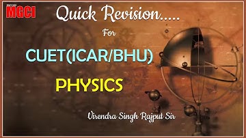 CUET (ICAR/BHU) Quick Revision :: Physics :: Optics :: Virendra Singh Rajput Sir