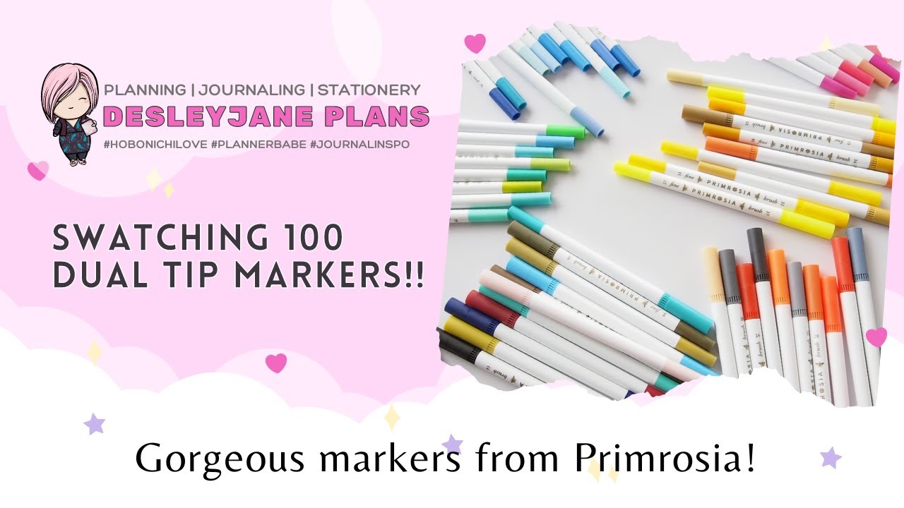  Primrosia 100 Dual Tip Marker Pens, Fineliner and Watercolor  Brush Pens for Art Sketching Illustration Calligraphy or Journals Drawing  Coloring : Arts, Crafts & Sewing