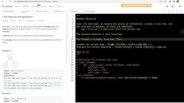 leetcode 1120. Maximum Average Subtree - Recursion