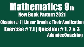Exercise 7.1 Linear Graph & Their Application | Q. 1, 2 & 3 | Unit 7 | Math 9th 2021 to 2022