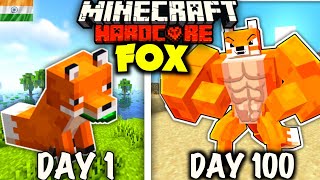 I Survived 100 Days as FOX 🦊 in Hardcore Minecraft (hindi)