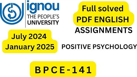 BPCE-141 SOLVED ASSIGNMENT 2024-25 english pdf
