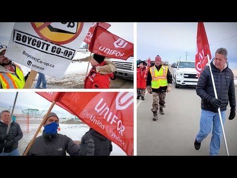 Keean crosses the Unifor picket line for co-op gas in Alberta