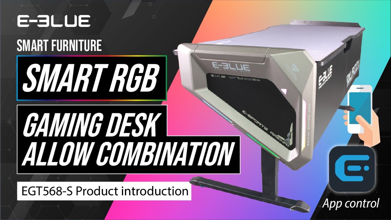 EGT568-S "Smart" RGB Gaming Desk (Allow Combination)