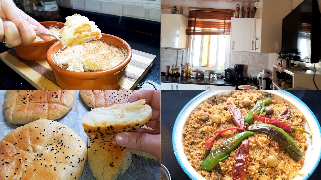 نهار ممطر طيبت فرفوشة مع احلى  خبز والعشية عملت كرمبل حاجة حلوة وساهلة