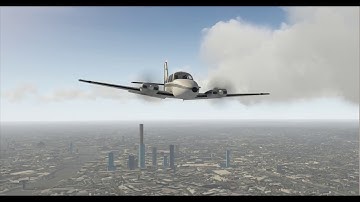 X-Plane 11. Default Beechcraft Baron at EGLC London City Airport