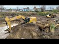 Brand new cat 352 excavator  730 articulated trucks widening the river bed  interkat sa  4k