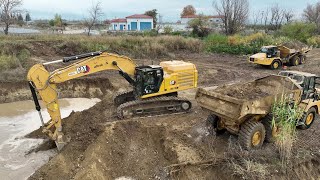 Brand New Cat 352 Excavator & 730 Articulated Trucks Widening The River Bed  Interkat SA  4k