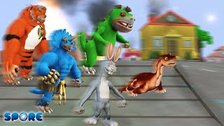Animal Cartoon Vs Dino Cartoon Race Animal Cartoon Vs Dino Cartoon S1 Spore