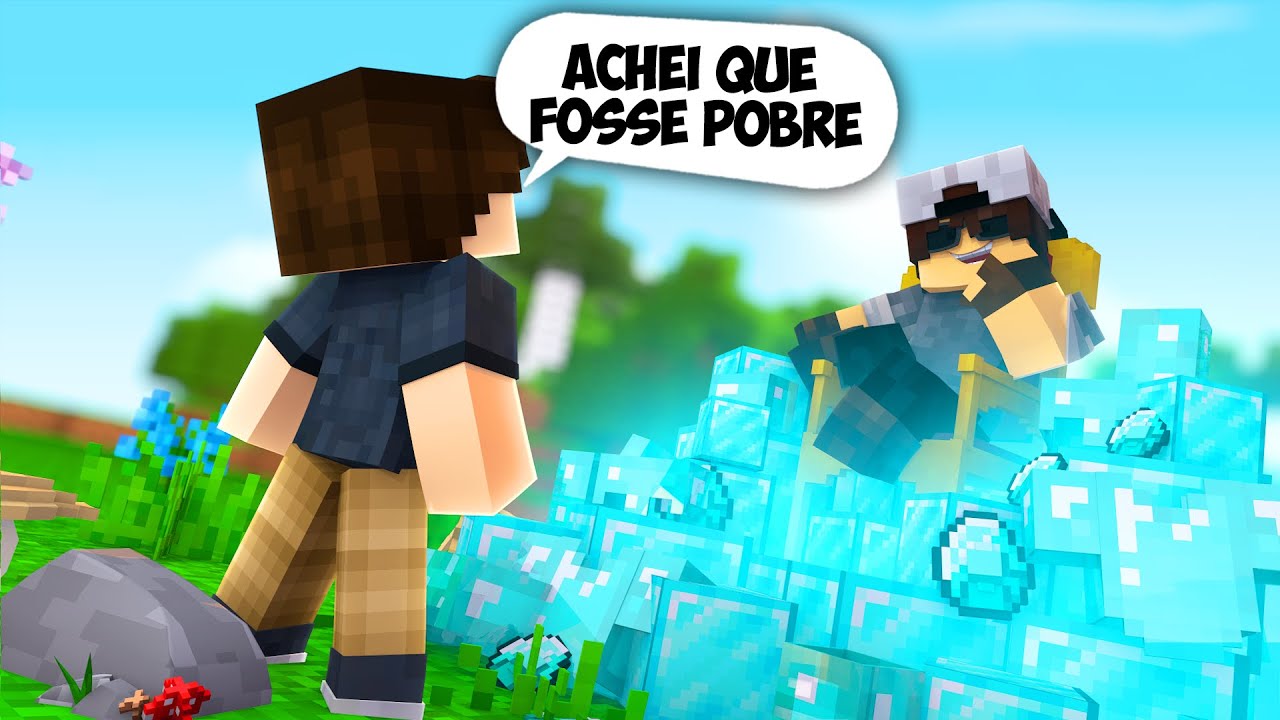 FINGI SER POBRE NO MINECRAFT E FUI HUMILHADO !! 