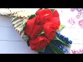 Букет из фетра, розы на шпажках , цветы из мягкого фетра , мк/Bouquet of felt