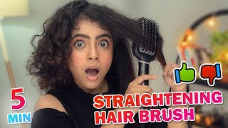 5 MIN HAIR STRAIGHTENER BRUSH? DOES IT WORK?? | Philips Hair Straightner | Wonder Munna Unplugged