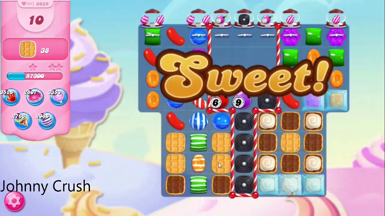 Candy Crush Saga Level 6038 NO BOOSTERS - YouTube