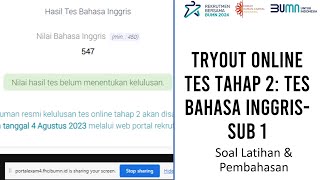 Tryout Online Tes Bahasa Inggris BUMN Part 1