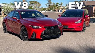 Lexus IS 500 vs Model 3 Performance