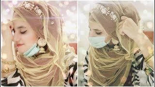 How To Make Wedding Hijab Style With Net Dupatta || Hijabzilla ❤️️