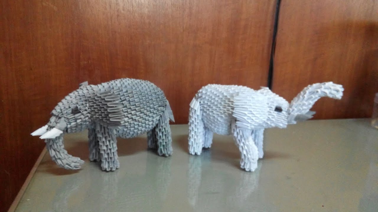 3d origami Elephant easy tutorial YouTube