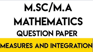 M.Sc/M.A Mathematics final exam paper I Measures and integration I vbspu main exam paper Mathematics