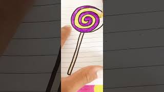 How to draw cute lollipop candy 🍭 #subscribetomychannel #shorts