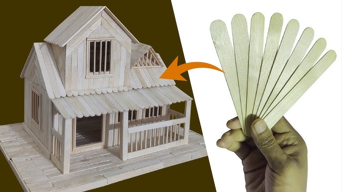 How to Make Modern Popsicle Sticks House - Building Popsicle Stick Mansion  