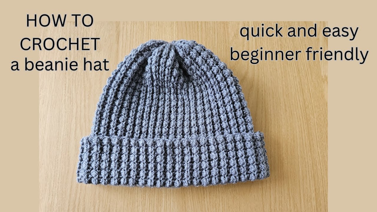 How to crochet fast and easy beanie hat. Beginner friendly - YouTube