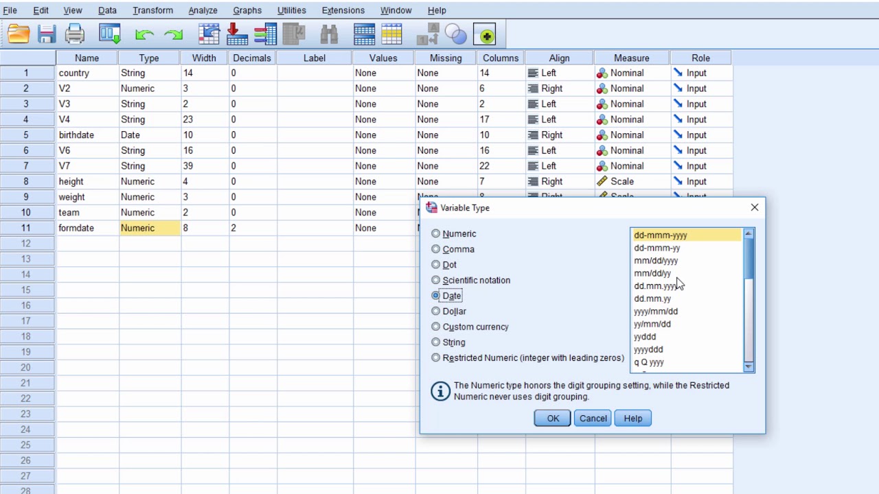 Calculate Age from Birthdate - SPSS (Easy!) - YouTube