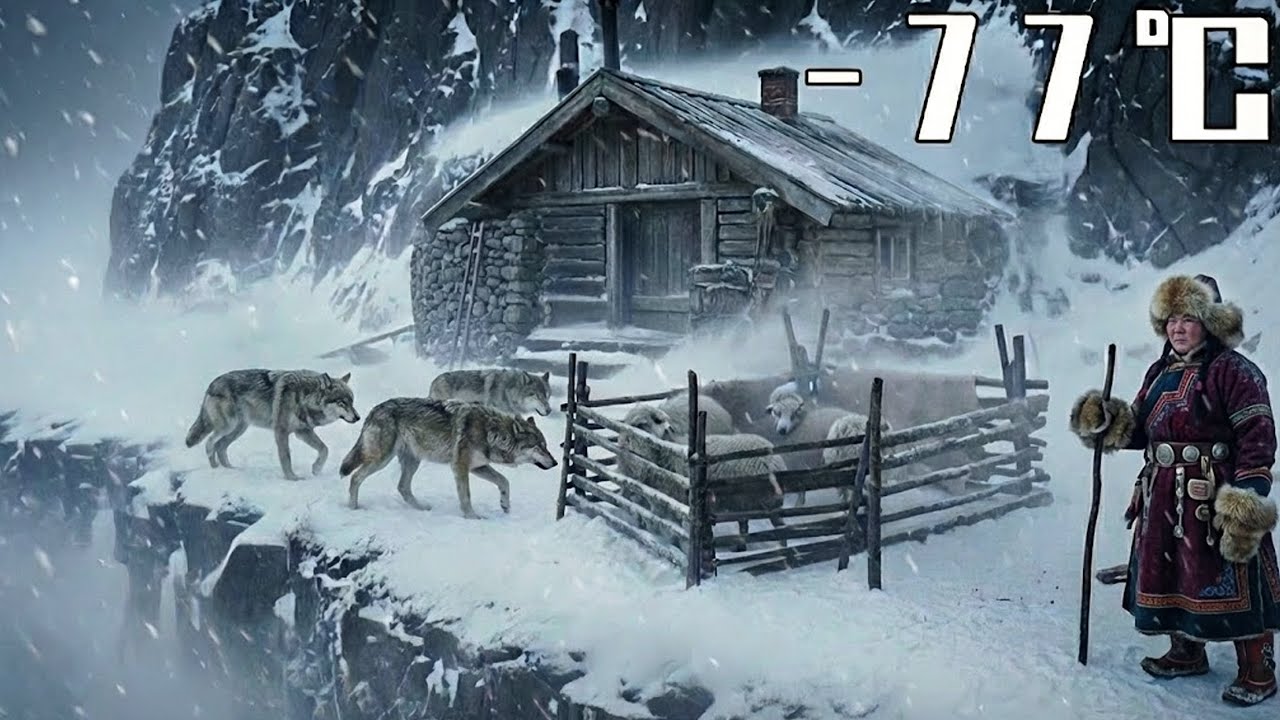 –71°C Cliff Blizzard: 80-Year-Old Woman Fights Wolves Alone in the Frozen Taiga | Yakutia Survival