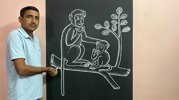 Learn to draw a monkey and its baby ||🐒😳|| #monkey #monkeyart #drawingideas #drawing #ytvideo 