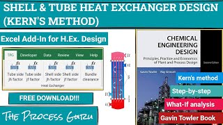 Shell and Tube Heat Exchanger Design - Kern's method [with sensitivity study] [FREE Excel Add In]
