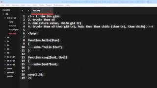 Viết các hàm (function) trong PHP