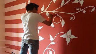DIY ROOM - (Melukis Bunga Kamar Tidur Cantik #DEKOR DIY ROOM - (Melukis Bunga Kamar Tidur Cantik #DEKOR