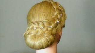 Свадебная прическа с плетением. Braided wedding hairstyle for long hair!