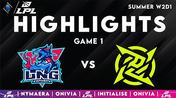 LNG vs NIP Highlights Game 1 LPL Summer Split 2025 W2D1 LNG Esports vs Ninjas in Pyjamas by Onivia
