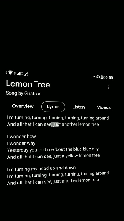Lirik Lagu 'Lemon Tree' #lemontree