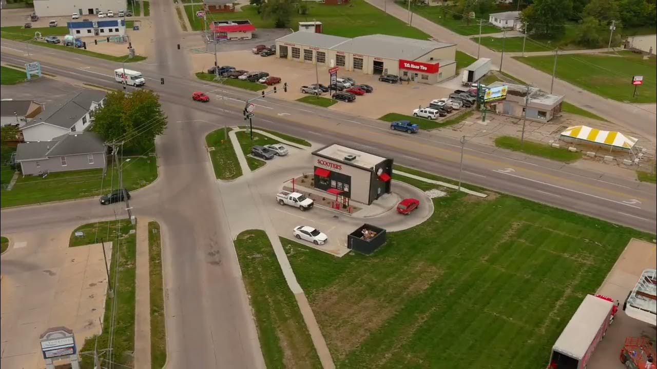 Scooters Coffee Keokuk, IA Aerial 360 Orbit YouTube