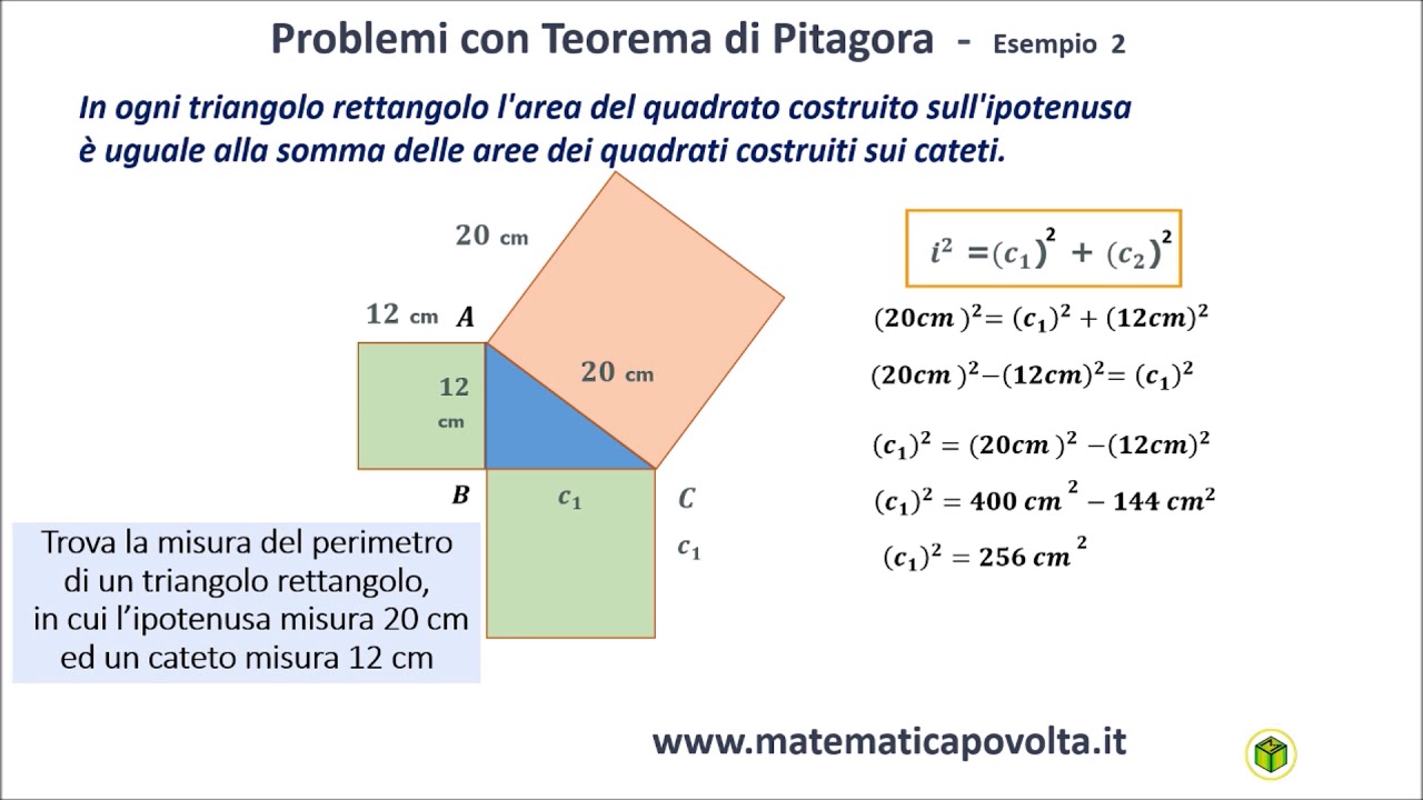 Teorema Di Pitagora Esempio 2 Youtube