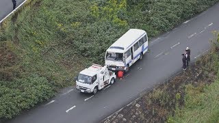小学生18人乗せたバス転落 7人軽傷、福岡・うきは