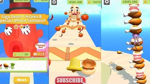 Sandwich runner all levels game mobile walkthrough, gameplay Android iOS Level game (305-307-306
