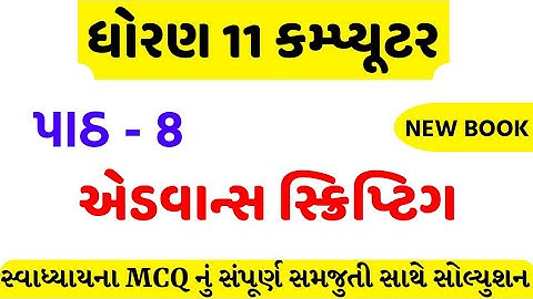 std 11 computer chapter 8 swadhyay MCQ || std 11 computer ch 8 MCQ solution || dhoran 11 computer