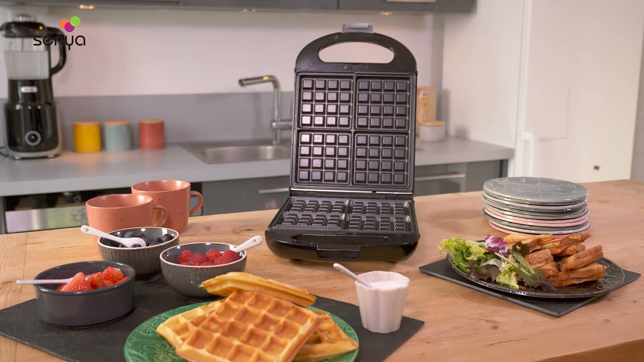 Gaufrier, appareil à croques réversible Family Waffle noir 