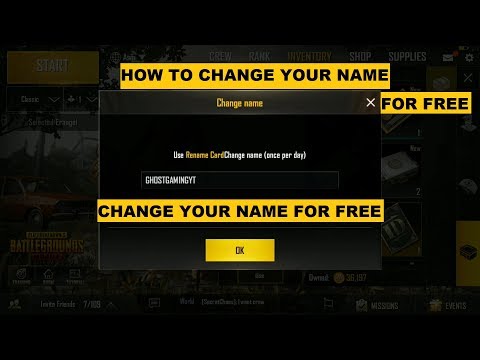 PUBG MOBILE HOW TO CHANGE YOUR NAME FOR FREE, UPDATE 0.5.0