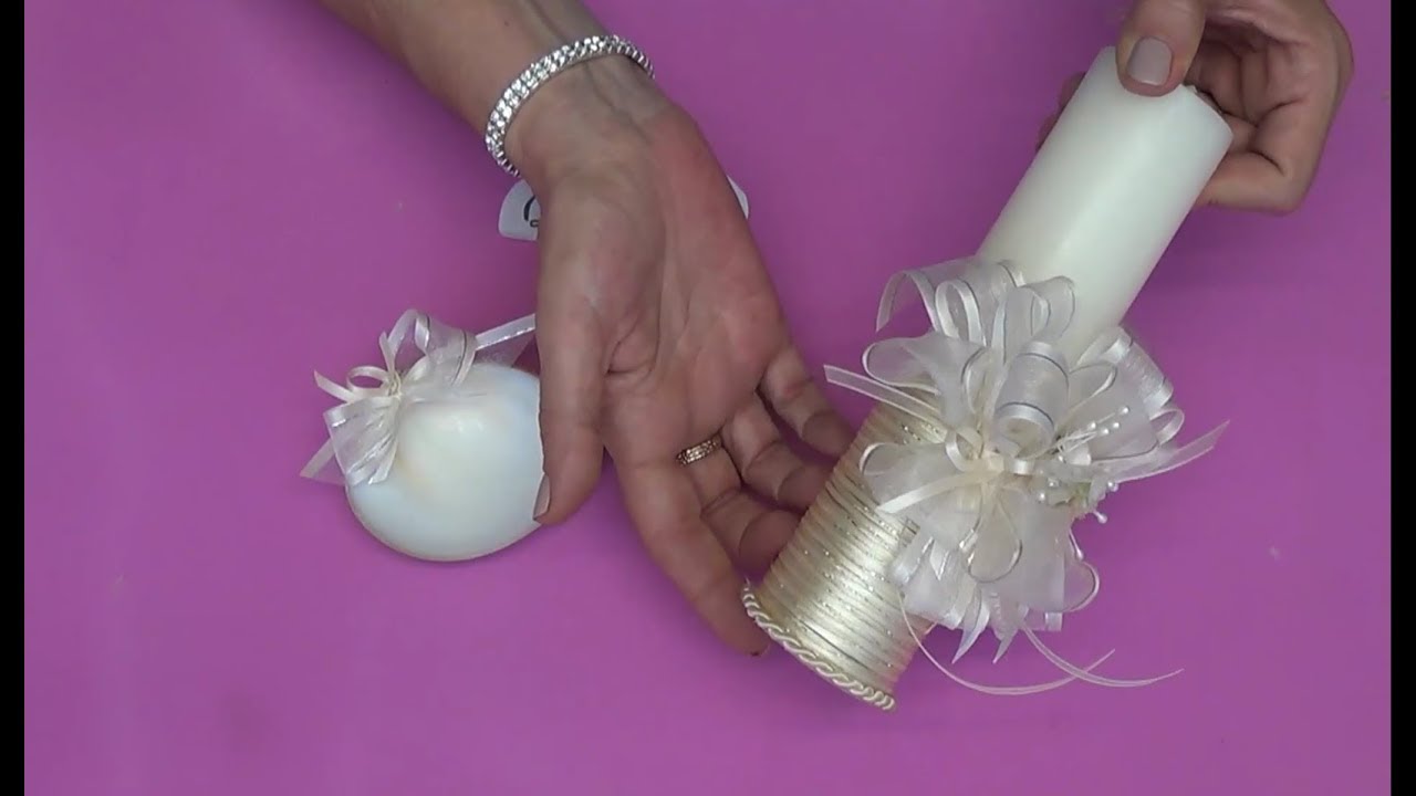 DIY como hacer una vela o cirio para bautizo 